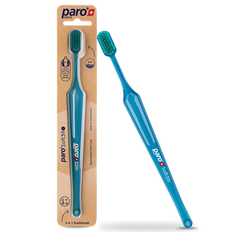 paro® Soft 39 r - Zahnbürste, soft, 5-reihig, R-PET, r-blue
