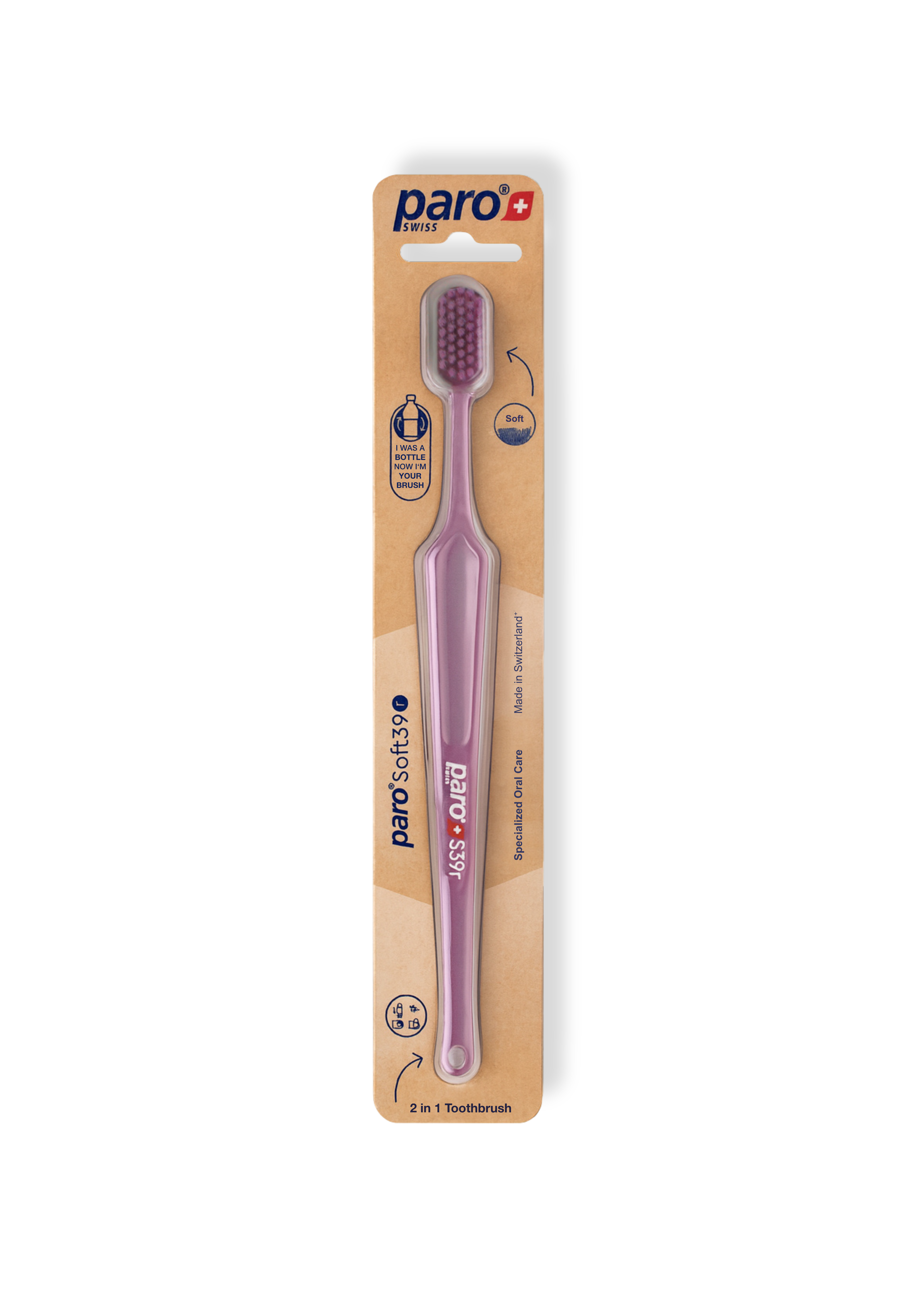 paro&#174; Soft 39 r - Zahnb&#252;rste, soft, 5-reihig, R-PET, r-pink